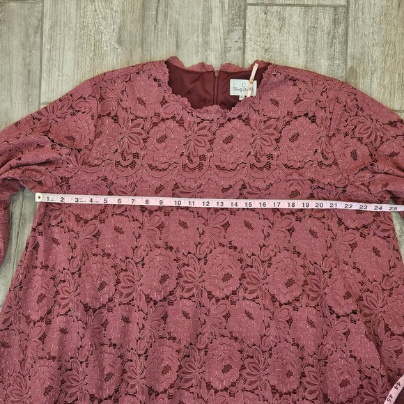 Dainty Jewells Mauve Floral Lace Modest A-Line Dress Size 3XL Long Sleeve NWT - Picture 3 of 11